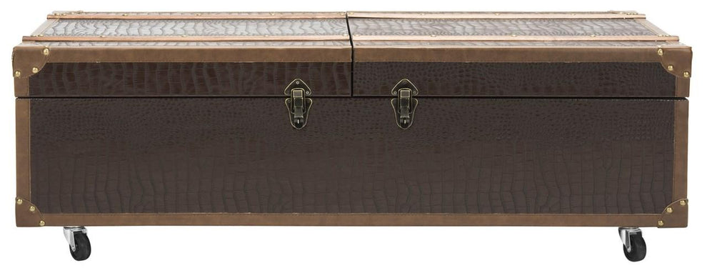 Safavieh Zoe Coffee Table Storage Trunk With Wine Rack | Cabinets | Modishstore - 1