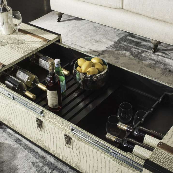 Safavieh Zoe Coffee Table Storage Trunk With Wine Rack | Cabinets | Modishstore - 4