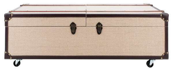 Safavieh Zoe Coffee Table Storage Trunk With Wine Rack - Beige |  | Modishstore - 2
