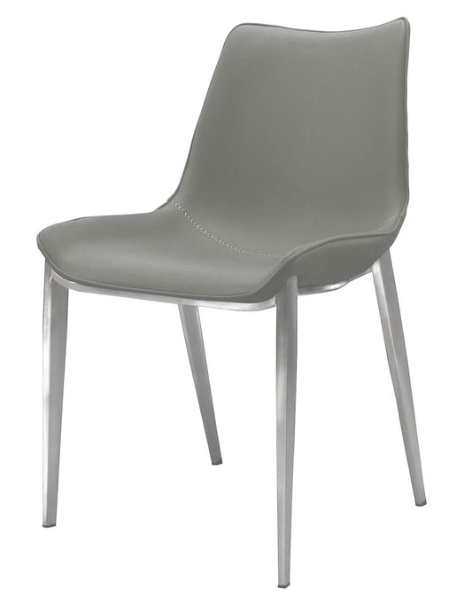 Modrest Frasier - Modern Grey Eco-Leather Dining Chair (Set of 2) | Modishstore | Dining Chairs