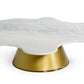 Modrest Gabbro Low - Glam White Marble and Gold Coffee Table-2