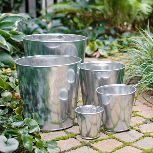 LC Metal Galvanized Pot 10.5"H By Gold Leaf Design Group | Planters, Troughs & Cachepots | Modishstore