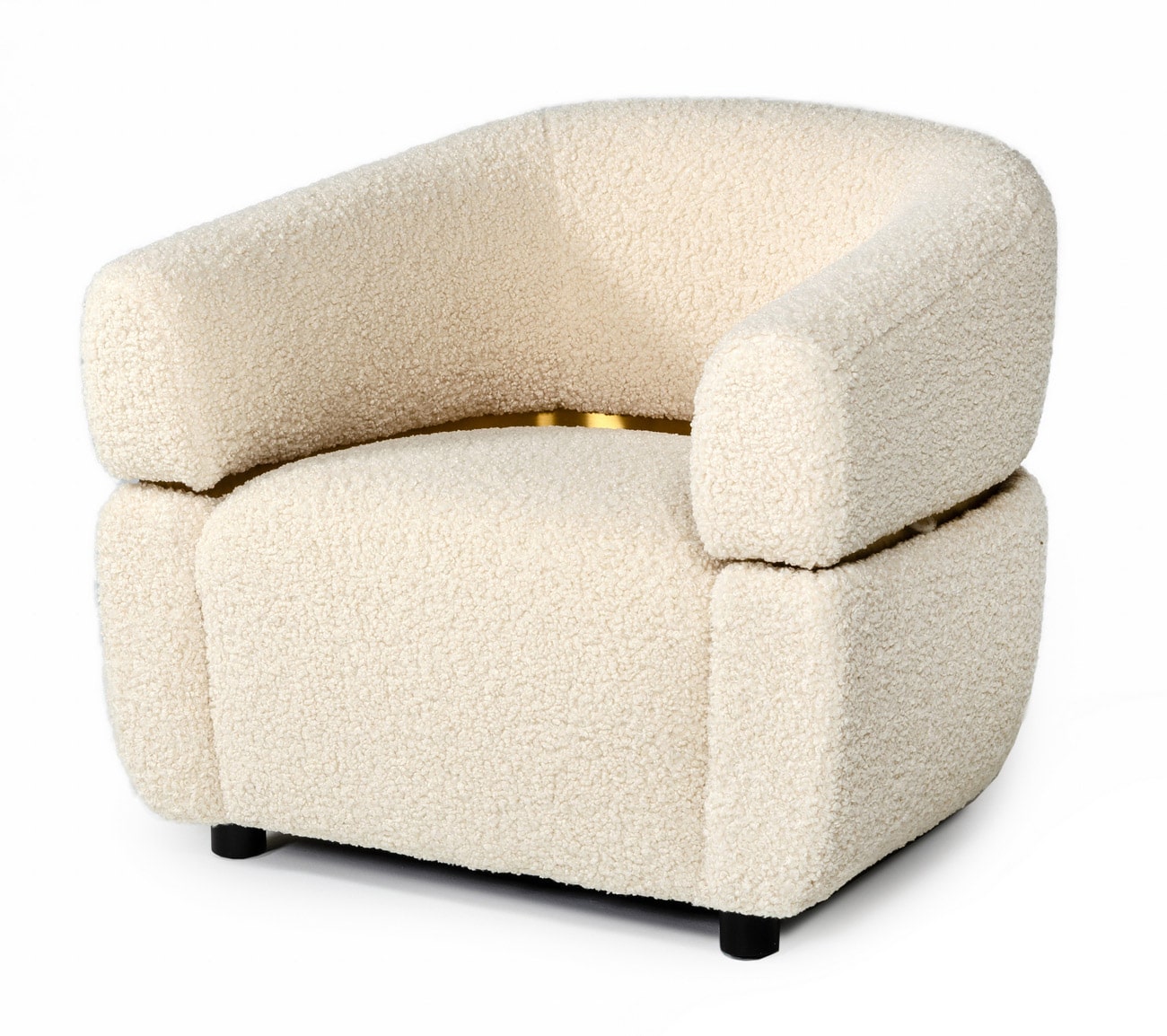 Divani Casa Gannet - Glam Beige Fabric Chair | Modishstore | Lounge Chairs