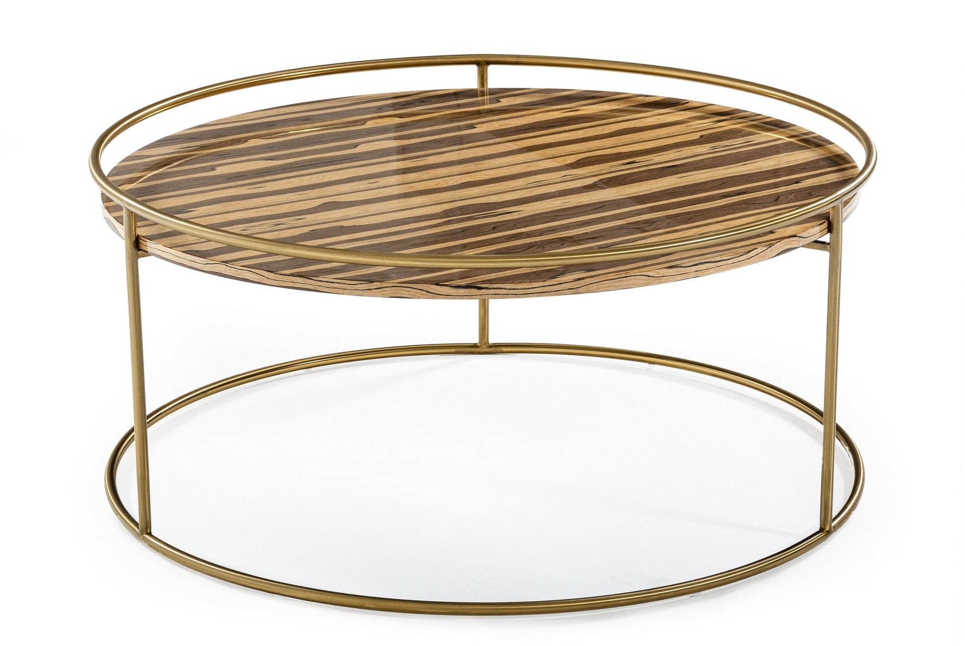 Modrest Gilcrest - Glam Brown and Gold Marble Coffee Table-4