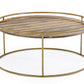 Modrest Gilcrest - Glam Brown and Gold Marble Coffee Table | Modishstore | Coffee Tables