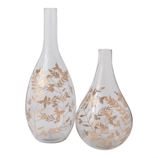 Gild Leaf Vase By Accent Decor | Vases | Modishstore