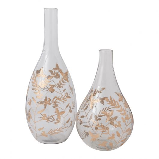 Gild Leaf Vase By Accent Decor | Vases | Modishstore - 1