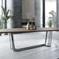 Modrest Gilroy - Modern Walnut & Stainless Steel Dining Table-4