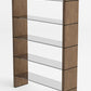 Modrest Glencoe - Modern Walnut & Black Glass Bookshelf | Modishstore | Bookcases-3
