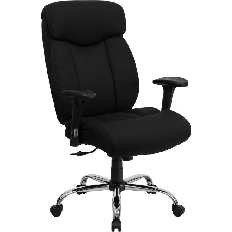 Hercules Series Big & Tall 400 Lb. Rated Black Fabric Executive Ergonomic Office Chair With Full Headrest And Arms By Flash Furniture | Office Chairs | Modishstore - 1