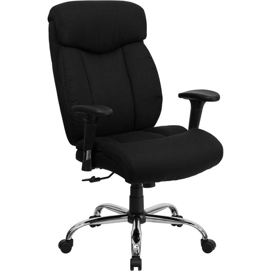 Hercules Series Big & Tall 400 Lb. Rated Black Fabric Executive Ergonomic Office Chair With Full Headrest And Arms By Flash Furniture | Office Chairs | Modishstore - 1
