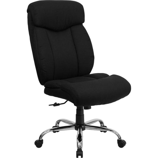 Hercules Series Big & Tall 400 Lb. Rated Black Fabric Executive Ergonomic Office Chair And Chrome Base By Flash Furniture | Office Chairs | Modishstore