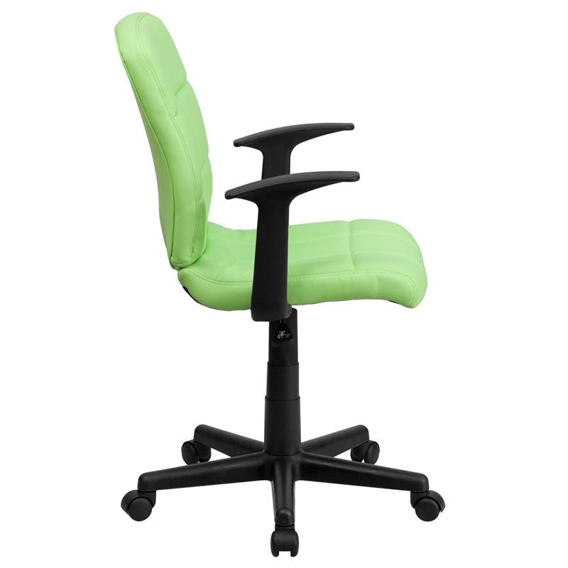 Mid-Back Green Quilted Vinyl Swivel Task Office Chair With Arms By Flash Furniture | Office Chairs | Modishstore - 2