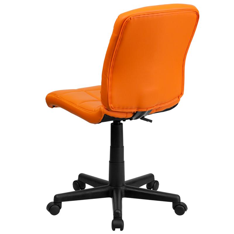 Mid-Back Orange Quilted Vinyl Swivel Task Office Chair By Flash Furniture | Office Chairs | Modishstore - 3