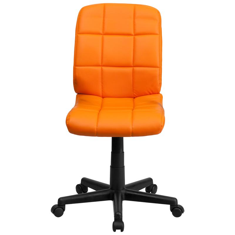 Mid-Back Orange Quilted Vinyl Swivel Task Office Chair By Flash Furniture | Office Chairs | Modishstore - 4