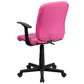 Mid-Back Pink Quilted Vinyl Swivel Task Office Chair With Arms By Flash Furniture | Office Chairs | Modishstore - 3