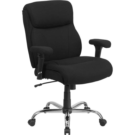 Hercules Series Big & Tall 400 Lb. Rated Black Fabric Ergonomic Task Office Chair With Line Stitching And Adjustable Arms By Flash Furniture | Office Chairs | Modishstore