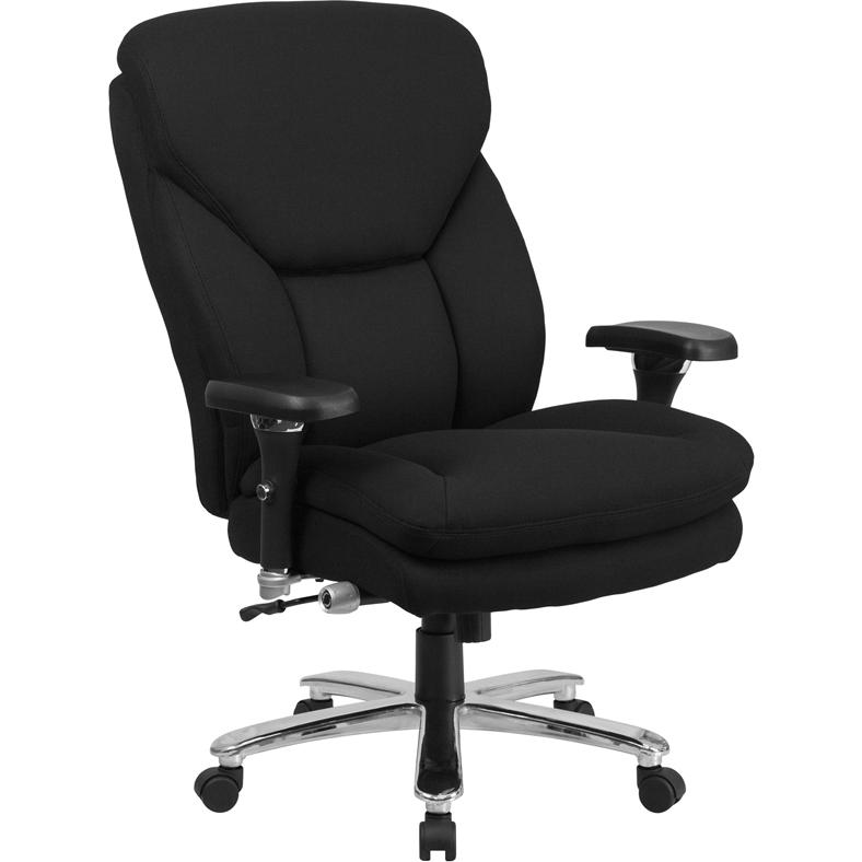 Hercules Series 24/7 Intensive- Use Big & Tall 400 Lb. Rated Black Fabric Executive Ergonomic Office Chair With Lumbar Knob By Flash Furniture | Office Chairs | Modishstore - 1
