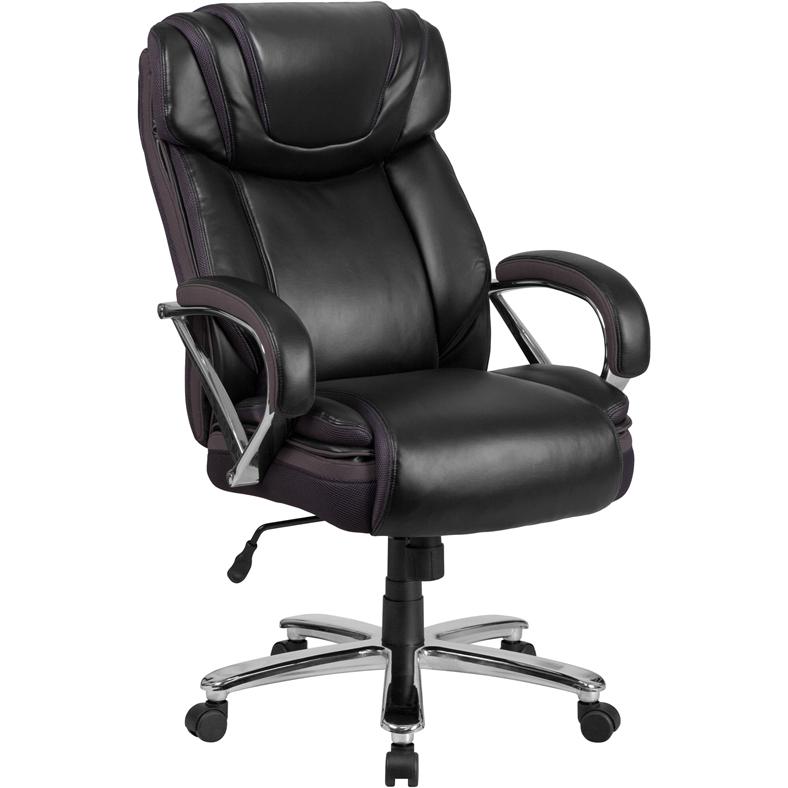 Hercules Series Big & Tall 500 Lb. Rated Black Leathersoft Executive Swivel Ergonomic Office Chair With Extra Wide Seat By Flash Furniture | Office Chairs | Modishstore