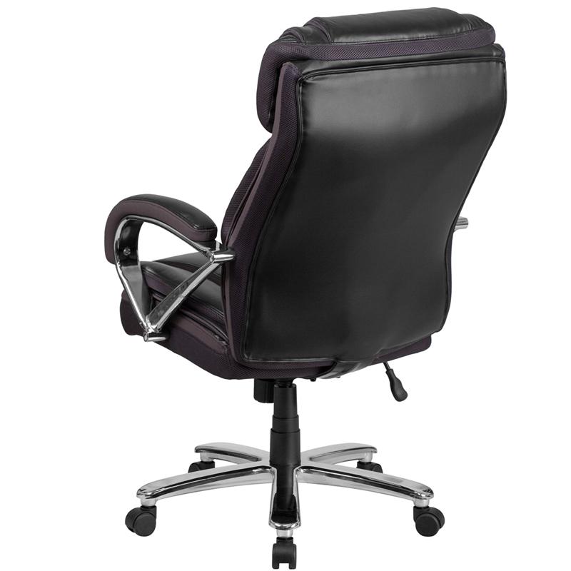 Hercules Series Big & Tall 500 Lb. Rated Black Leathersoft Executive Swivel Ergonomic Office Chair With Extra Wide Seat By Flash Furniture | Office Chairs | Modishstore - 3