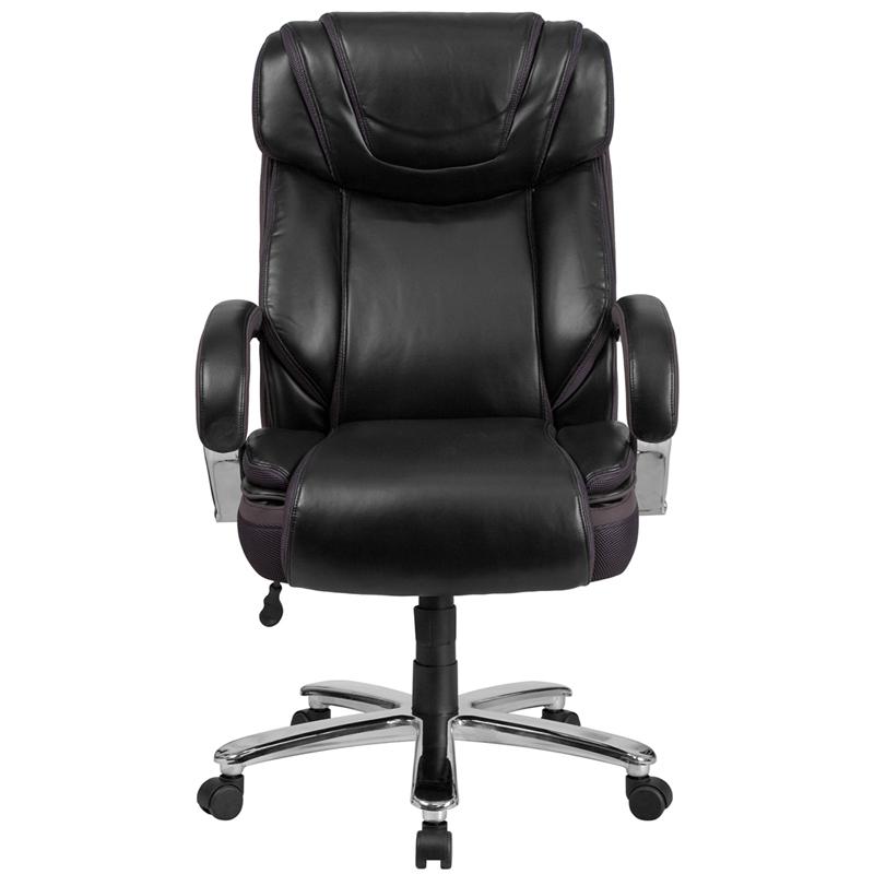 Hercules Series Big & Tall 500 Lb. Rated Black Leathersoft Executive Swivel Ergonomic Office Chair With Extra Wide Seat By Flash Furniture | Office Chairs | Modishstore - 4