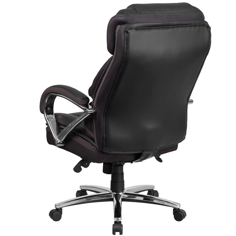 Hercules Series Big & Tall 500 Lb. Rated Black Leathersoft Executive Swivel Ergonomic Office Chair With Chrome Base And Arms By Flash Furniture | Office Chairs | Modishstore - 3