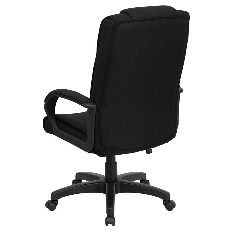 High Back Black Fabric Executive Swivel Office Chair With Arms By Flash Furniture | Office Chairs | Modishstore - 3