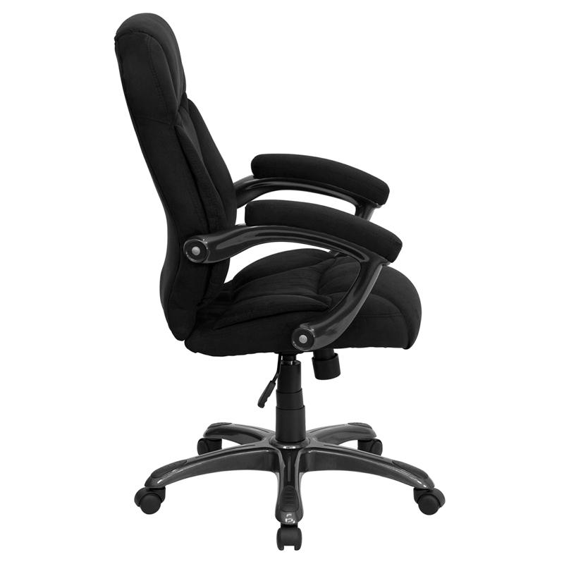 High Back Black Microfiber Contemporary Executive Swivel Ergonomic Office Chair With Arms By Flash Furniture | Office Chairs | Modishstore - 2