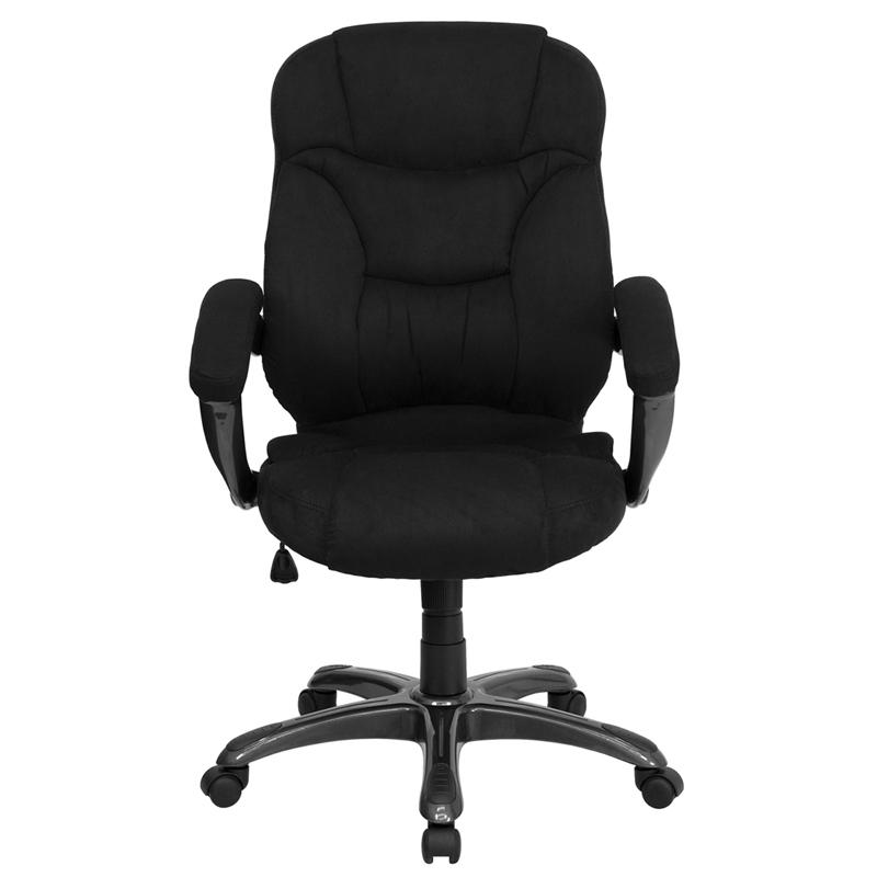 High Back Black Microfiber Contemporary Executive Swivel Ergonomic Office Chair With Arms By Flash Furniture | Office Chairs | Modishstore - 4