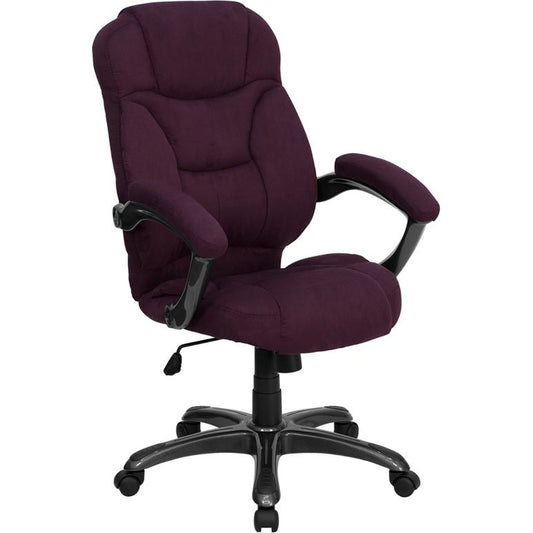 High Back Grape Microfiber Contemporary Executive Swivel Ergonomic Office Chair With Arms By Flash Furniture | Office Chairs | Modishstore