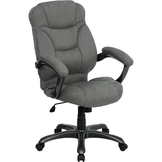 High Back Gray Microfiber Contemporary Executive Swivel Ergonomic Office Chair With Arms By Flash Furniture | Office Chairs | Modishstore