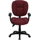 Mid-Back Burgundy Fabric Multifunction Swivel Ergonomic Task Office Chair With Pillow Top Cushioning And Arms By Flash Furniture | Office Chairs | Modishstore - 4