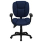 Mid-Back Navy Blue Fabric Multifunction Swivel Ergonomic Task Office Chair With Pillow Top Cushioning And Arms By Flash Furniture | Office Chairs | Modishstore - 4