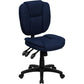 Mid-Back Navy Blue Fabric Multifunction Swivel Ergonomic Task Office Chair With Pillow Top Cushioning By Flash Furniture | Office Chairs | Modishstore