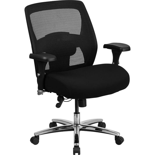 Hercules Series 24/7 Intensive Use Big & Tall 500 Lb. Rated Black Mesh Executive Ergonomic Office Chair With Ratchet Back By Flash Furniture | Office Chairs | Modishstore