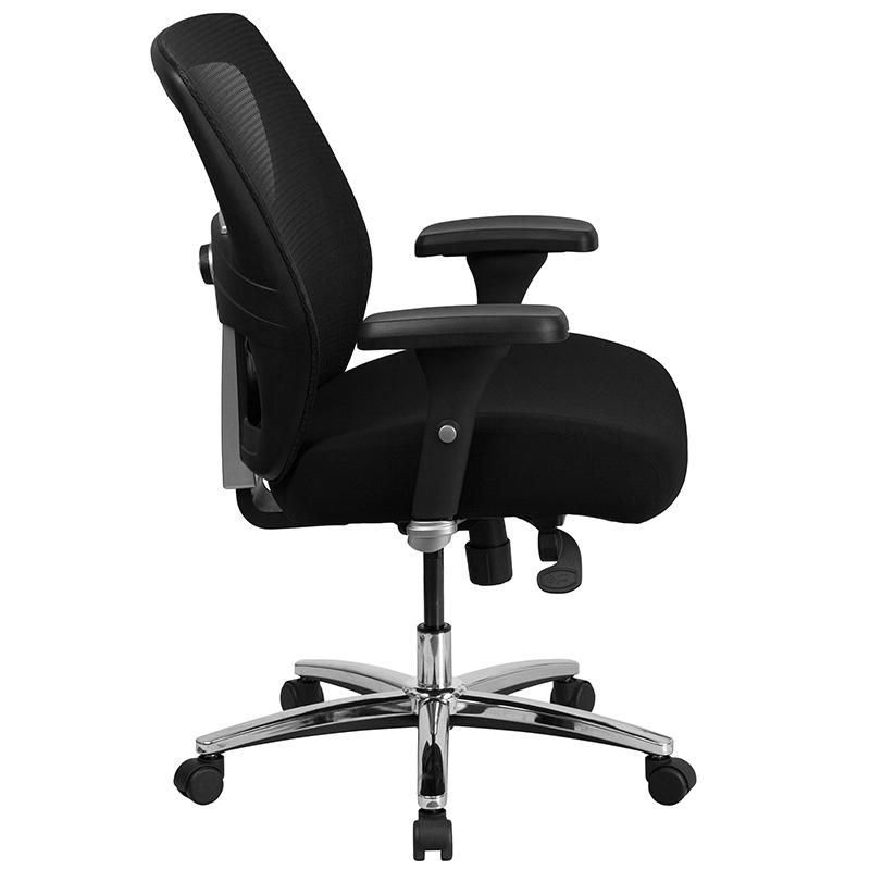 Hercules Series 24/7 Intensive Use Big & Tall 500 Lb. Rated Black Mesh Executive Ergonomic Office Chair With Ratchet Back By Flash Furniture | Office Chairs | Modishstore - 2