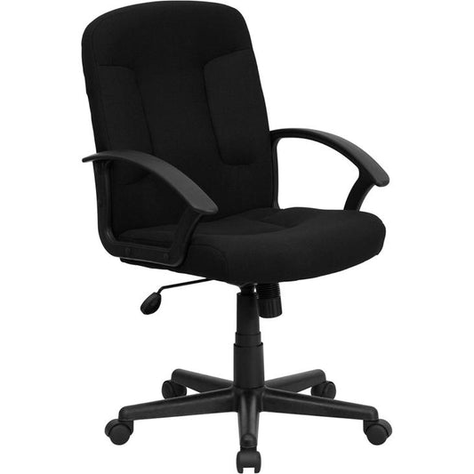 Mid-Back Black Fabric Executive Swivel Office Chair With Nylon Arms By Flash Furniture | Office Chairs | Modishstore