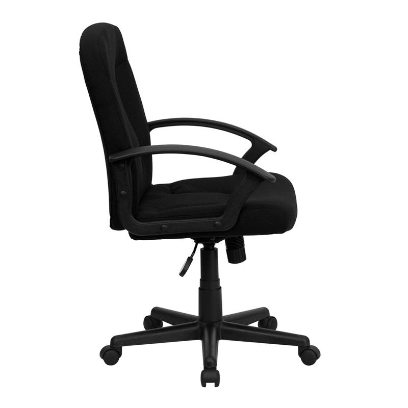 Mid-Back Black Fabric Executive Swivel Office Chair With Nylon Arms By Flash Furniture | Office Chairs | Modishstore - 2