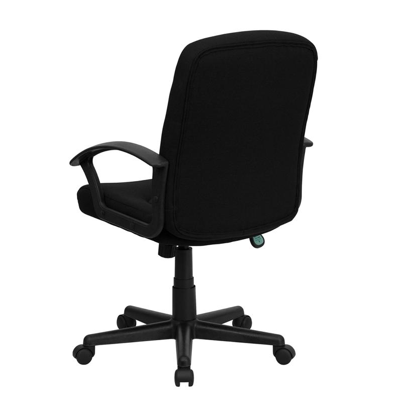 Mid-Back Black Fabric Executive Swivel Office Chair With Nylon Arms By Flash Furniture | Office Chairs | Modishstore - 3