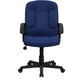 Mid-Back Navy Fabric Executive Swivel Office Chair With Nylon Arms By Flash Furniture | Office Chairs | Modishstore - 4