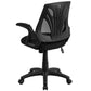 Mid-Back Designer Black Mesh Swivel Task Office Chair With Open Arms By Flash Furniture | Office Chairs | Modishstore - 3