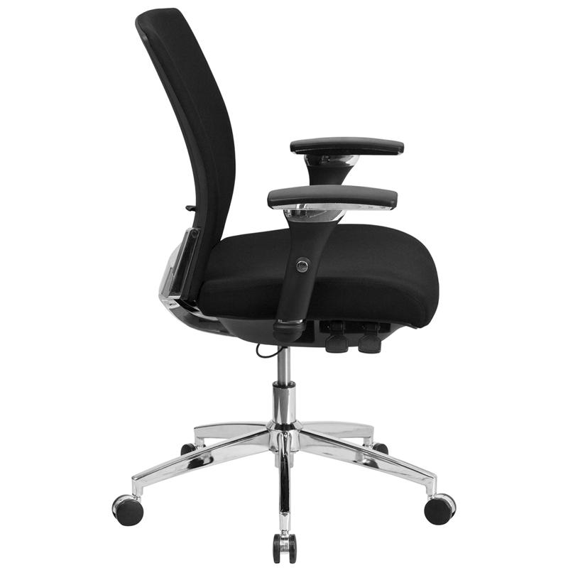 Hercules Series 24/7 Intensive Use 300 Lb. Rated Black Fabric Multifunction Ergonomic Office Chair With Seat Slider By Flash Furniture | Office Chairs | Modishstore - 2