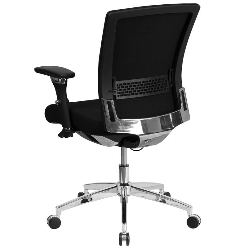 Hercules Series 24/7 Intensive Use 300 Lb. Rated Black Fabric Multifunction Ergonomic Office Chair With Seat Slider By Flash Furniture | Office Chairs | Modishstore - 3