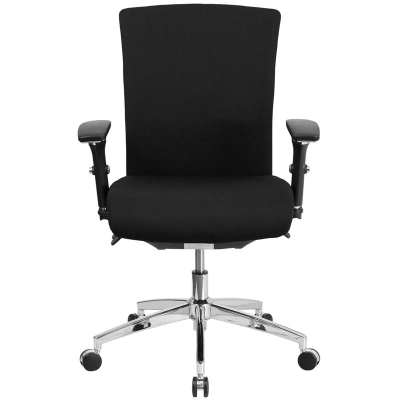 Hercules Series 24/7 Intensive Use 300 Lb. Rated Black Fabric Multifunction Ergonomic Office Chair With Seat Slider By Flash Furniture | Office Chairs | Modishstore - 4