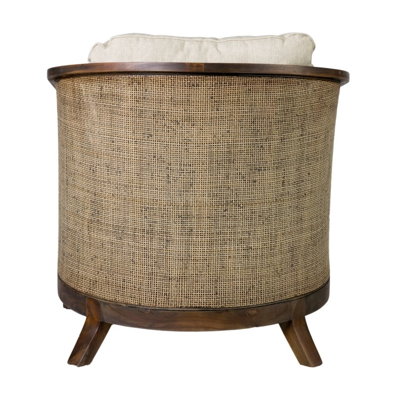 Juliet Rattan/Teak/ Fabric Club Chair by Jeffan | Accent Chairs | Modishstore - 2