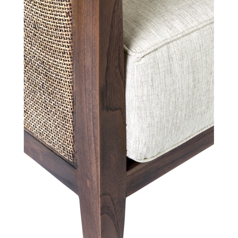 Juliet Rattan/Teak/ Fabric Club Chair by Jeffan | Accent Chairs | Modishstore - 4