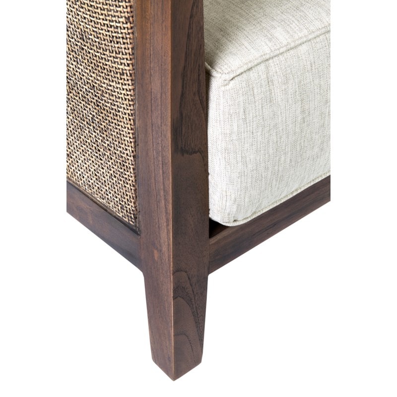 Juliet Rattan/Teak/ Fabric Club Chair by Jeffan | Accent Chairs | Modishstore - 5