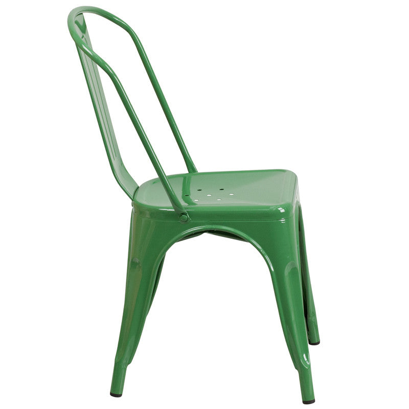 Flash Furniture Metal Indoor-Outdoor Stackable Chair | Outdoor Chairs | Modishstore - 9