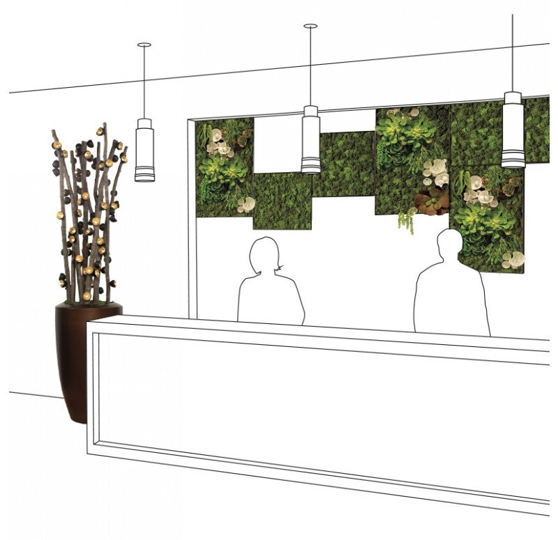Alder Poles w/ Custom Wall Play in Barrel Planter, Bronze Black by Gold Leaf Design Group | Artificial Flora | Modishstore - 2