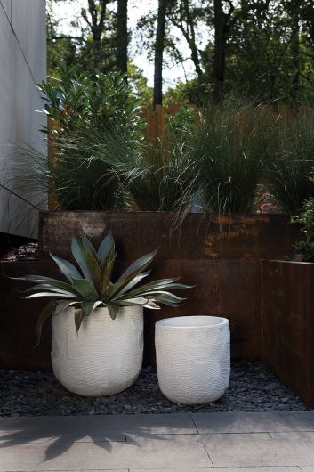 Greta White Concrete Textured Pot By Accent Decor | Planters, Troughs & Cachepots | Modishstore - 4